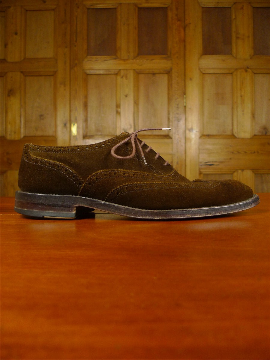 26/0213 john white northampton brown suede brogue shoe uk 8.5