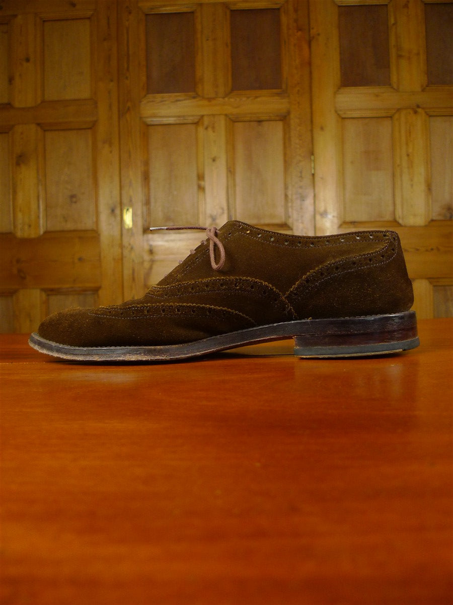 26/0213 john white northampton brown suede brogue shoe uk 8.5