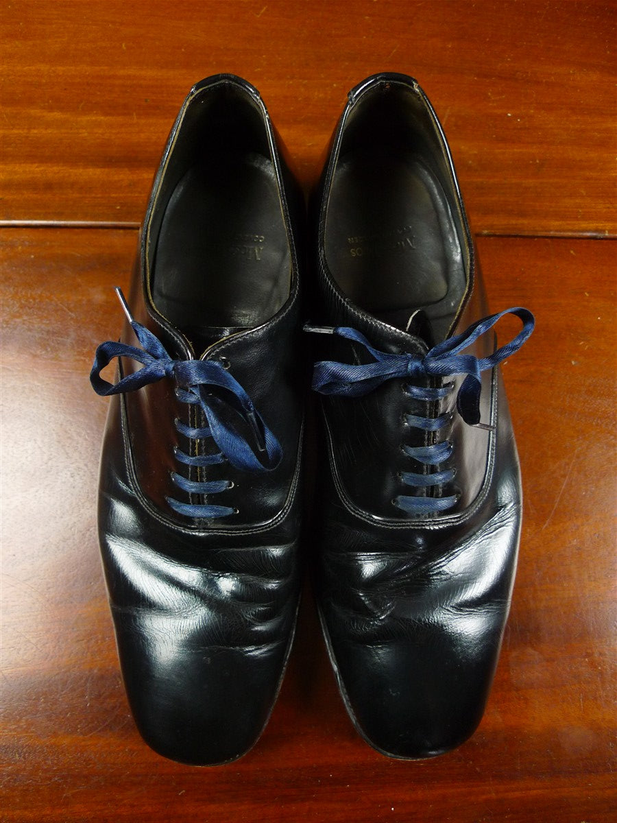 26/0214 wonderful vintage moss bros covent garden black leather evening dress shoe uk 9