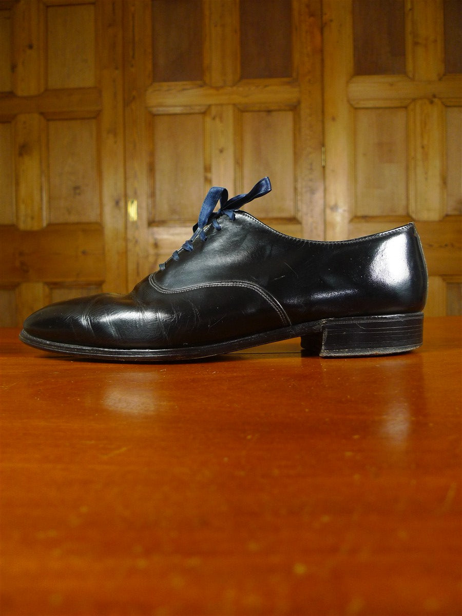26/0214 wonderful vintage moss bros covent garden black leather evening dress shoe uk 9