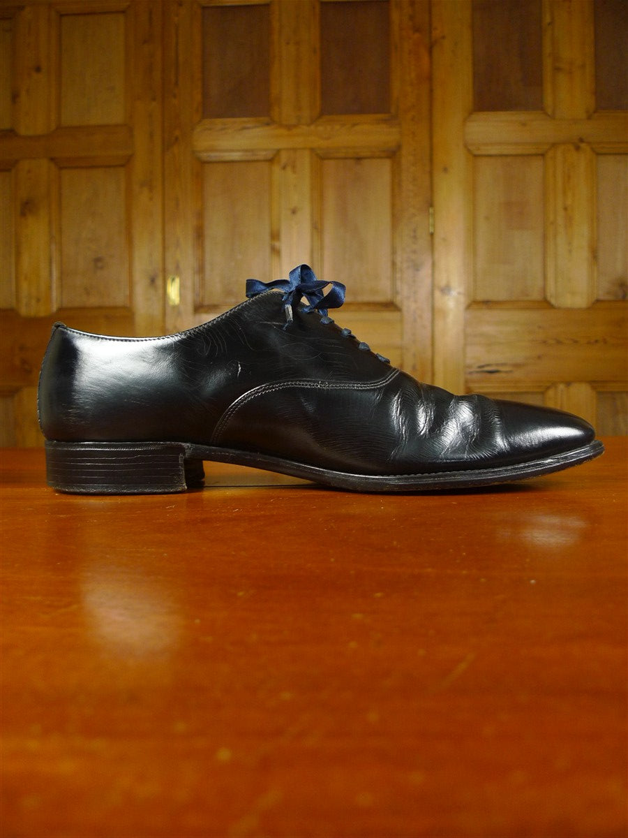 26/0214 wonderful vintage moss bros covent garden black leather evening dress shoe uk 9