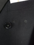 26/0210 genuine 1950s vintage british black wool evening tailcoat w/ grosgrain silk facings 39-40 regular