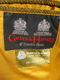 26/0205 vintage gieves & hawkes savile row tan brown wp check tweed jacket 37 long