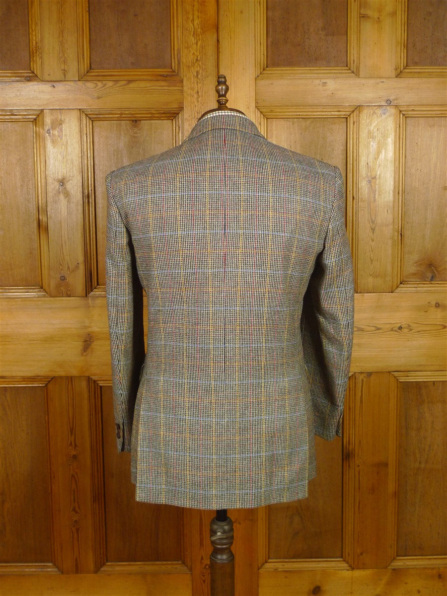 26/0206 immaculate daks london wp check tweed wool sports jacket blazer 41 regular