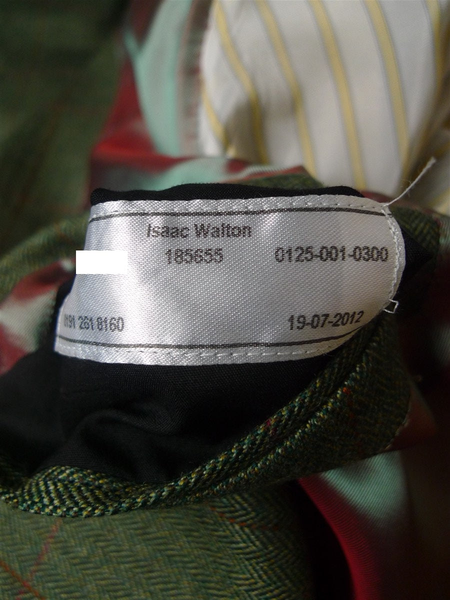 26/0204 immaculate 2012 bespoke tailored green / red wp check tweed sports jacket 44 short to regular