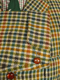 26/0199 fabulous 1950s 1960s vintage british bold gun check tweed jacket w/ beautiful detailing 43 regular
