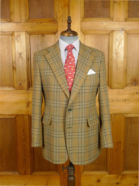 26/0200 vintage british green wp check tweed jacket for goodwood revival 40 regular