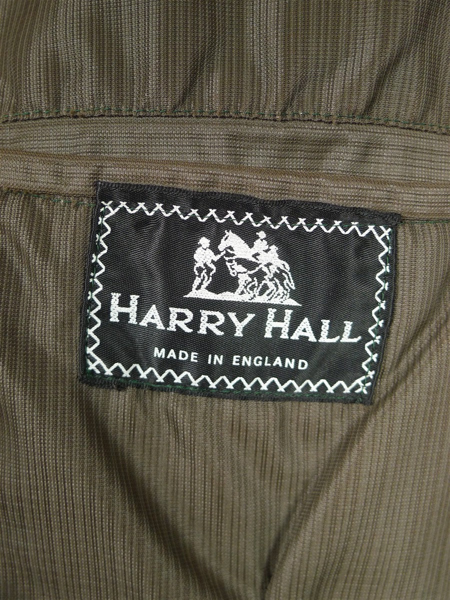 26/0224 superb vintage heavyweight harry hall tweed hacking jacket w/ ghillie collar & poacher pocket 43 long