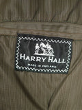 26/0224 superb vintage heavyweight harry hall tweed hacking jacket w/ ghillie collar & poacher pocket 43 long