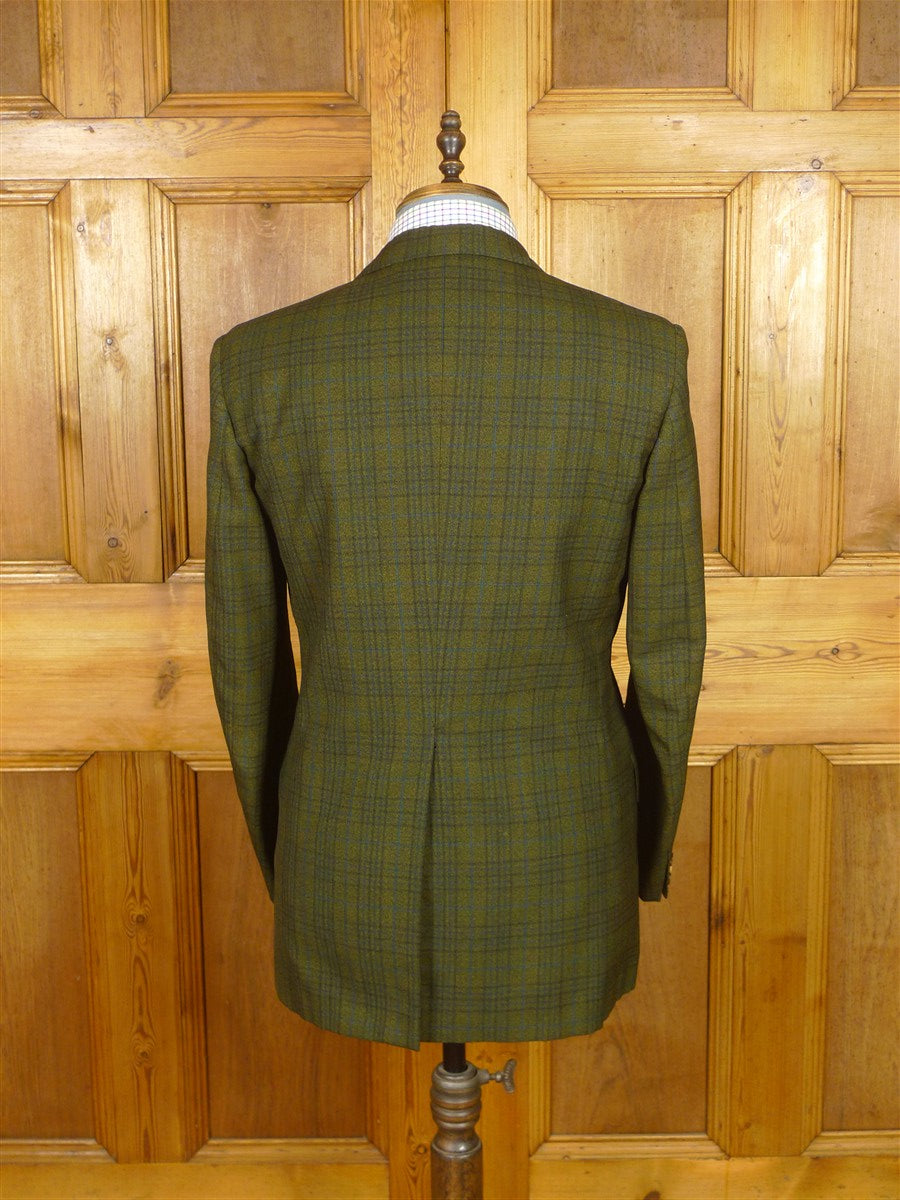 26/0226 vintage aquascutum london green glen check heavyweight twist tweed suit 40 regular