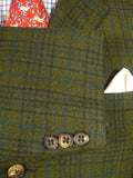 26/0226 vintage aquascutum london green glen check heavyweight twist tweed suit 40 regular
