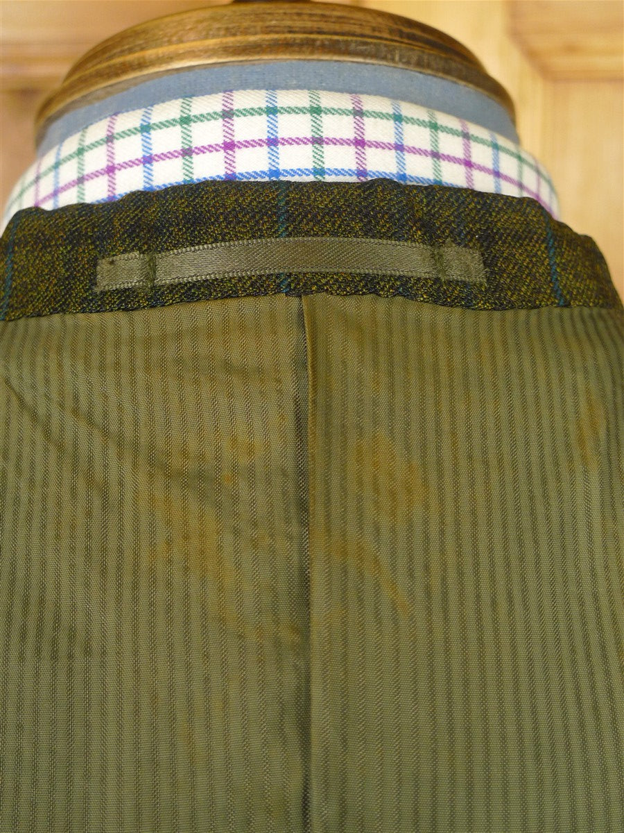 26/0226 vintage aquascutum london green glen check heavyweight twist tweed suit 40 regular