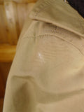 26/0230 nearly new aquascutum tan brown d/b lightweight pea coat raincoat w/ faux fur collar 38