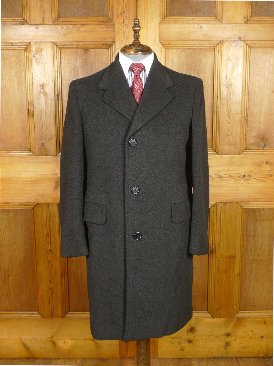 26/0236 immaculate heavyweight vintage charcoal grey crombie wool overcoat 42 regular