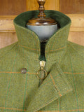 26/0235 immaculate extra-heavyweight isaac walton's custom grade green wp check shooting field coat 44