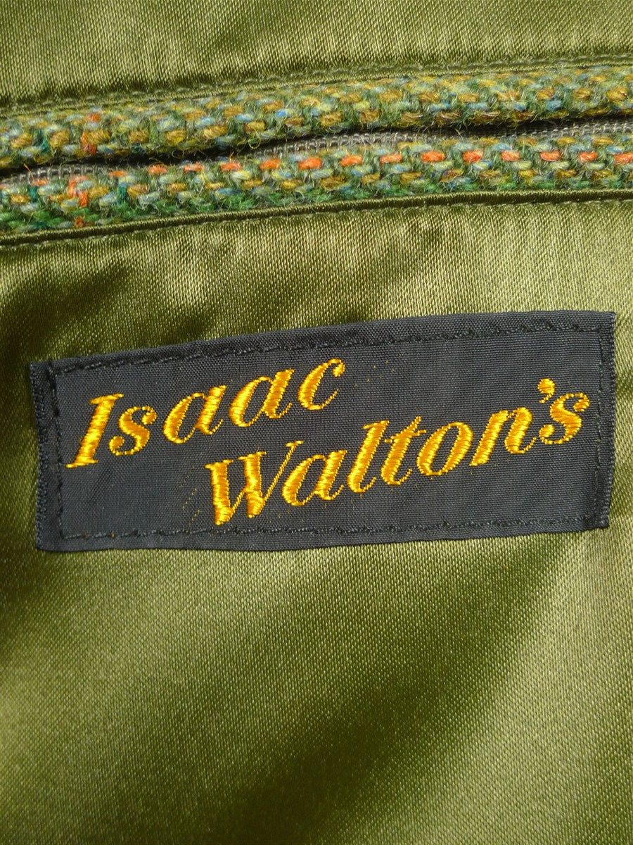 26/0235 immaculate extra-heavyweight isaac walton's custom grade green wp check shooting field coat 44