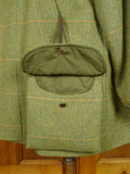 26/0235 immaculate extra-heavyweight isaac walton's custom grade green wp check shooting field coat 44