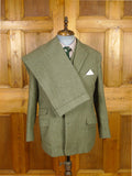 26/0234 superb extra-heavyweight bespoke green twill tweed 3-piece country suit w/ ghillie collar 42 short
