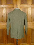 26/0234 superb extra-heavyweight bespoke green twill tweed 3-piece country suit w/ ghillie collar 42 short