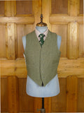 26/0234 superb extra-heavyweight bespoke green twill tweed 3-piece country suit w/ ghillie collar 42 short