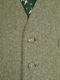 26/0234 superb extra-heavyweight bespoke green twill tweed 3-piece country suit w/ ghillie collar 42 short