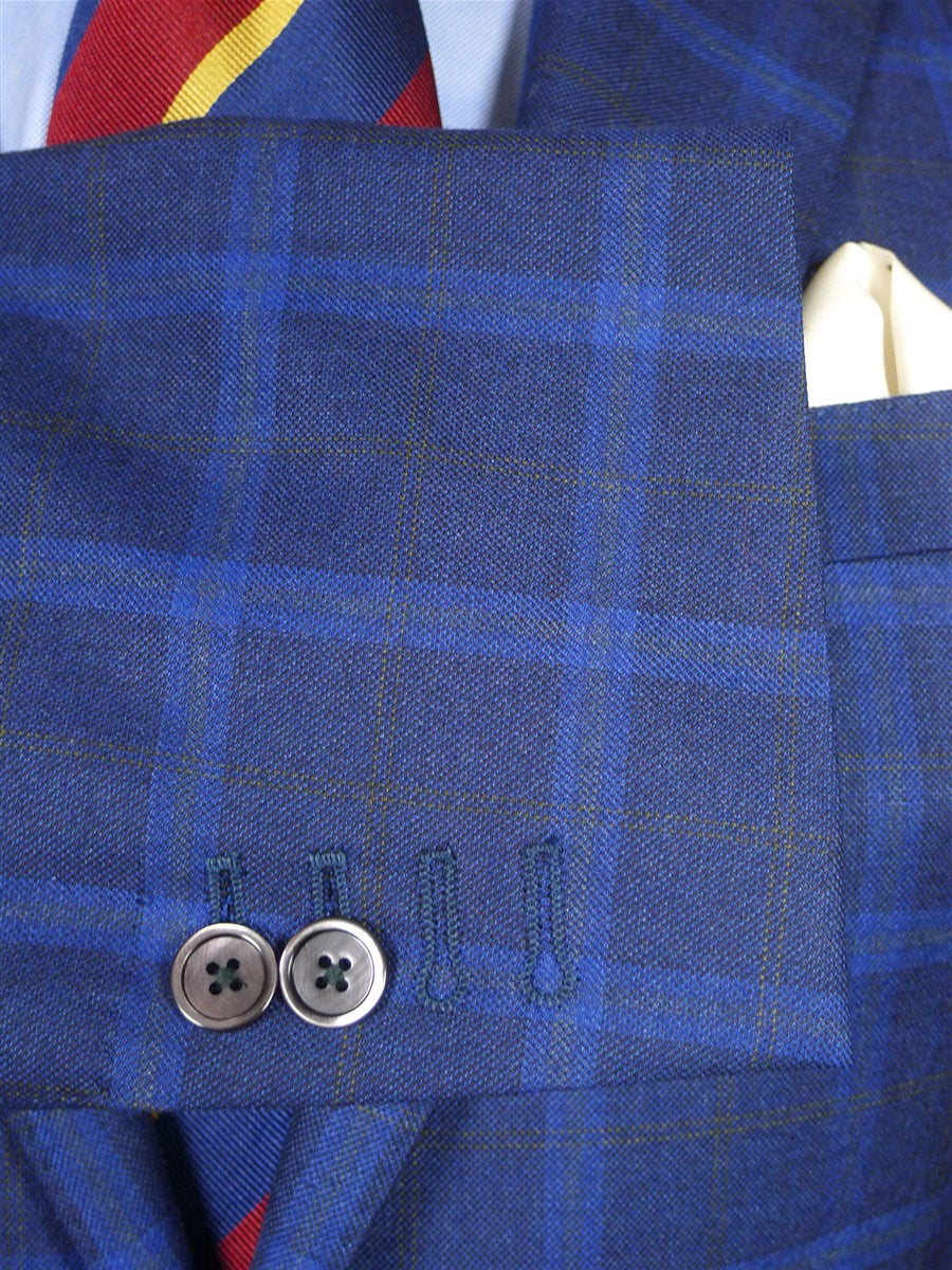26/0233 mint unworn aquascutum london wool & 15% silk blue wp check unlined sports jacket blazer 38 regular
