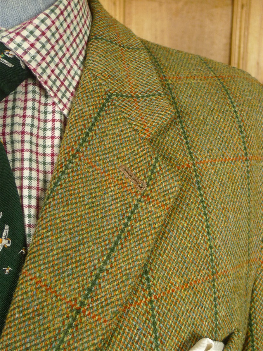 26/0244 p&j haggart of aberfeldy heavyweight green wp check tweed shooting jacket w/ action back 50 short to regular