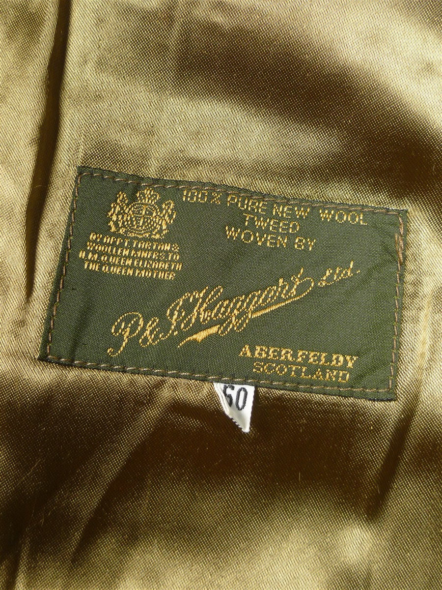 26/0244 p&j haggart of aberfeldy heavyweight green wp check tweed shooting jacket w/ action back 50 short to regular