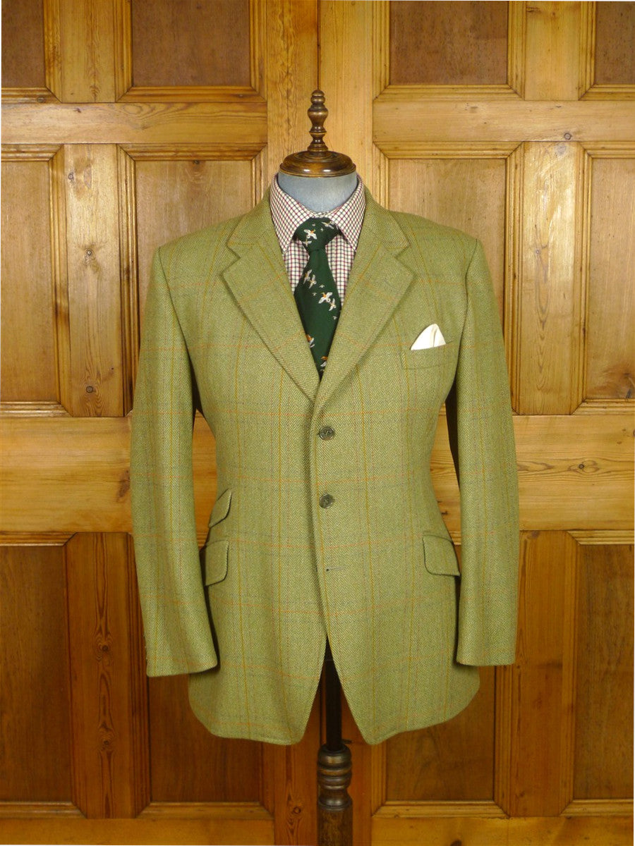 26/0242 immaculate bladen supasax green wp check tweed jacket 45 regular