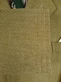 26/0243 fabulous vintage swaine adeney heavyweight green keepers tweed covert coat overcoat w/ velvet collar 43-44