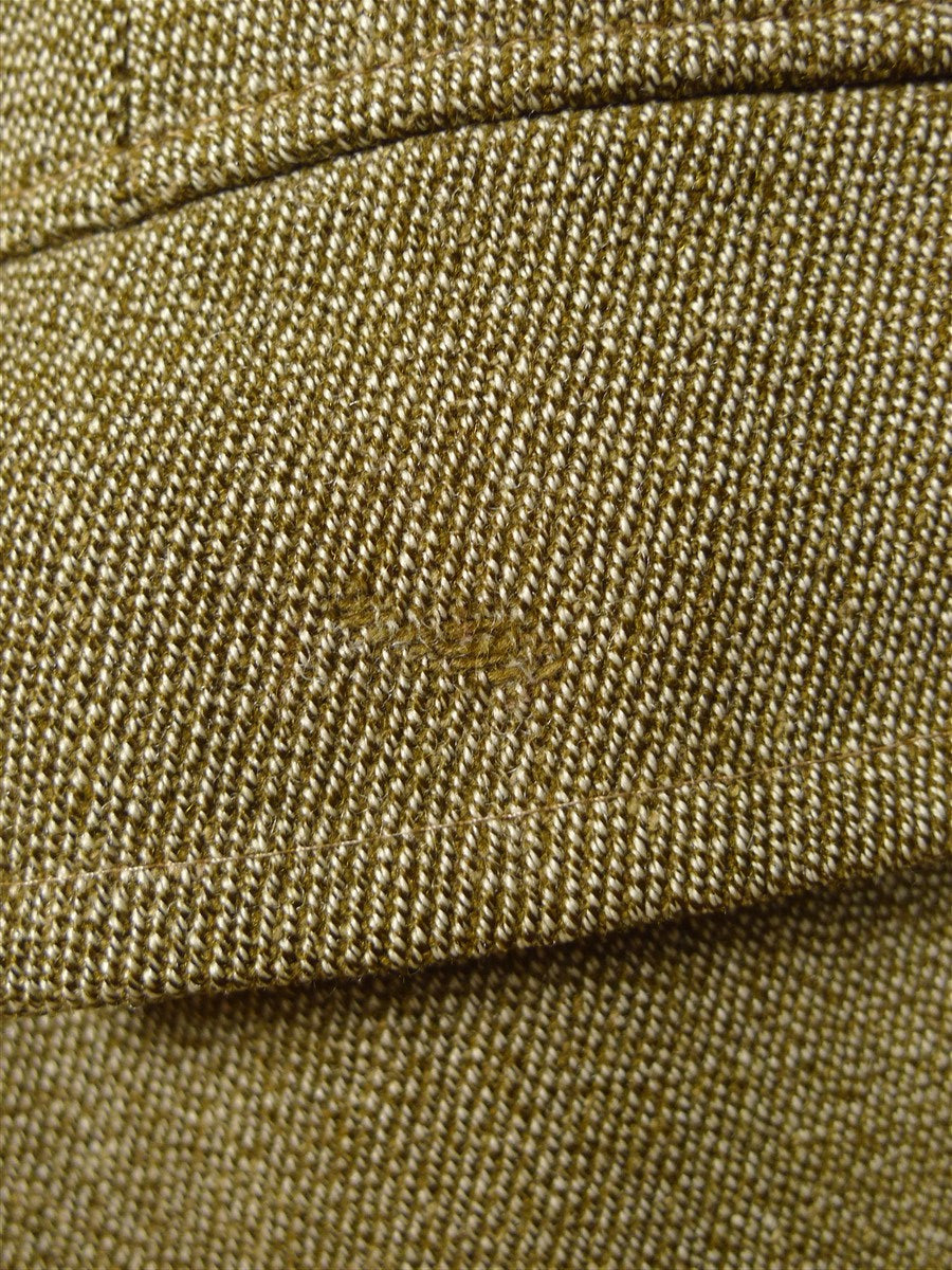 26/0243 fabulous vintage swaine adeney heavyweight green keepers tweed covert coat overcoat w/ velvet collar 43-44