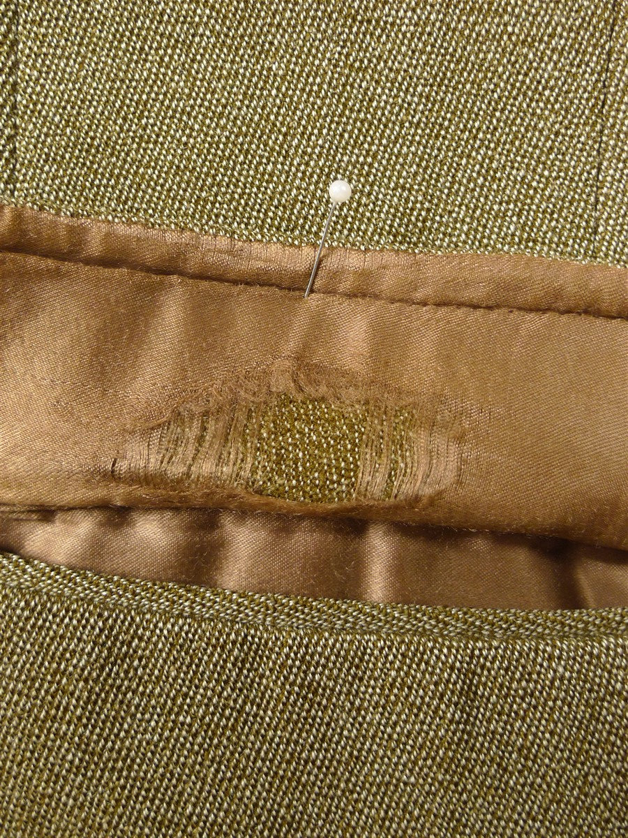 26/0243 fabulous vintage swaine adeney heavyweight green keepers tweed covert coat overcoat w/ velvet collar 43-44