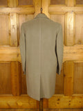 26/0237 genuine 1960s vintage extra-heavyweight crombie wool british warm overcoat w/ leather buttons 44