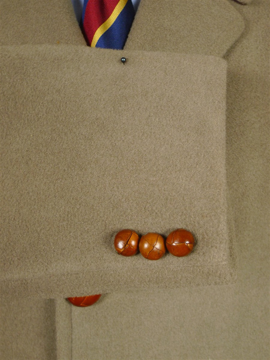 26/0237 genuine 1960s vintage extra-heavyweight crombie wool british warm overcoat w/ leather buttons 44