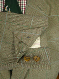 26/0250 vintage 1982 wells of mayfair savile row bespoke green wp check heavyweight tweed suit 40-41 regular