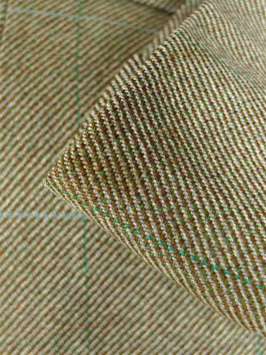 26/0250 vintage 1982 wells of mayfair savile row bespoke green wp check heavyweight tweed suit 40-41 regular