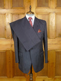 26/0249 fabulous 1987 wells of mayfair savile row bespoke immaculate navy blue pin-head stripe 3-piece worsted suit 39 regular