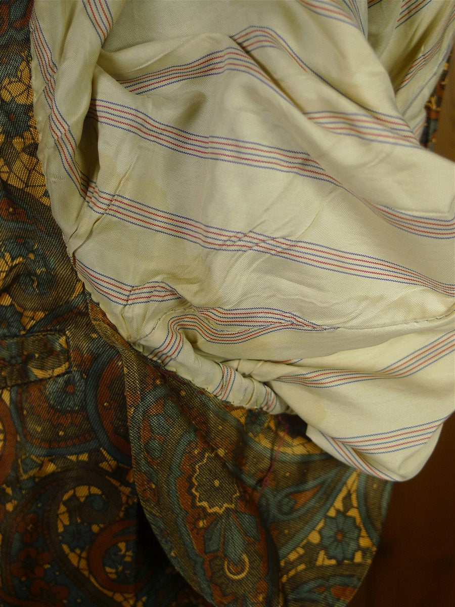 26/0251 wonderful 1979 vintage wells of mayfair savile row bespoke brown multi-stripe suit w/ paisley linings 39 regular