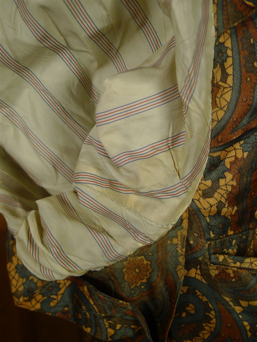 26/0251 wonderful 1979 vintage wells of mayfair savile row bespoke brown multi-stripe suit w/ paisley linings 39 regular