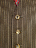 26/0251 wonderful 1979 vintage wells of mayfair savile row bespoke brown multi-stripe suit w/ paisley linings 39 regular