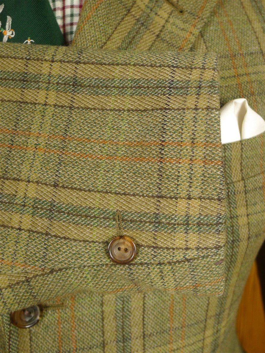 26/0253 immaculate vintage british brown wp check cavalry twill country jacket 40 short to regular