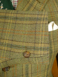 26/0253 immaculate vintage british brown wp check cavalry twill country jacket 40 short to regular