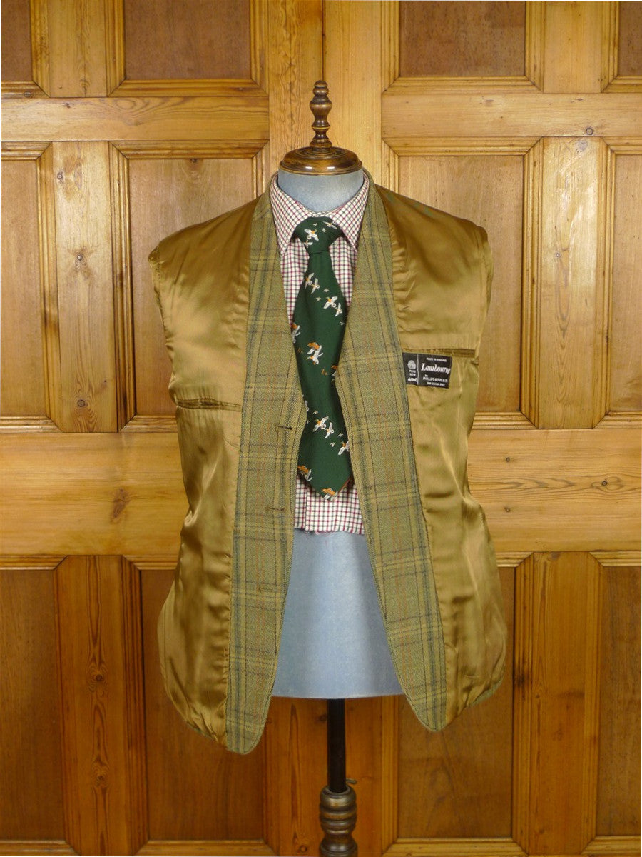 26/0253 immaculate vintage british brown wp check cavalry twill country jacket 40 short to regular