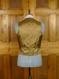 26/0256 immaculate vintage british khaki doeskin wool country waistcoat w/ fox head buttons 40