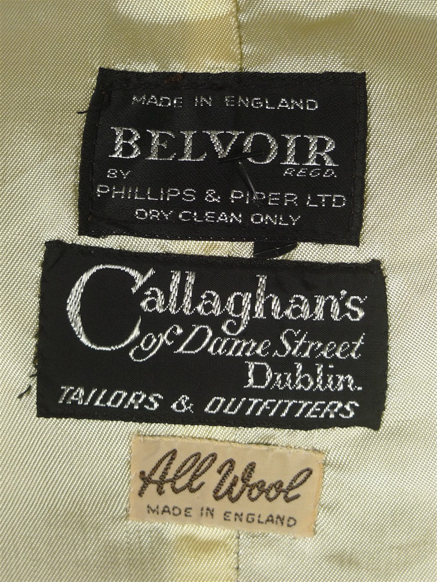 26/0256 immaculate vintage british khaki doeskin wool country waistcoat w/ fox head buttons 40