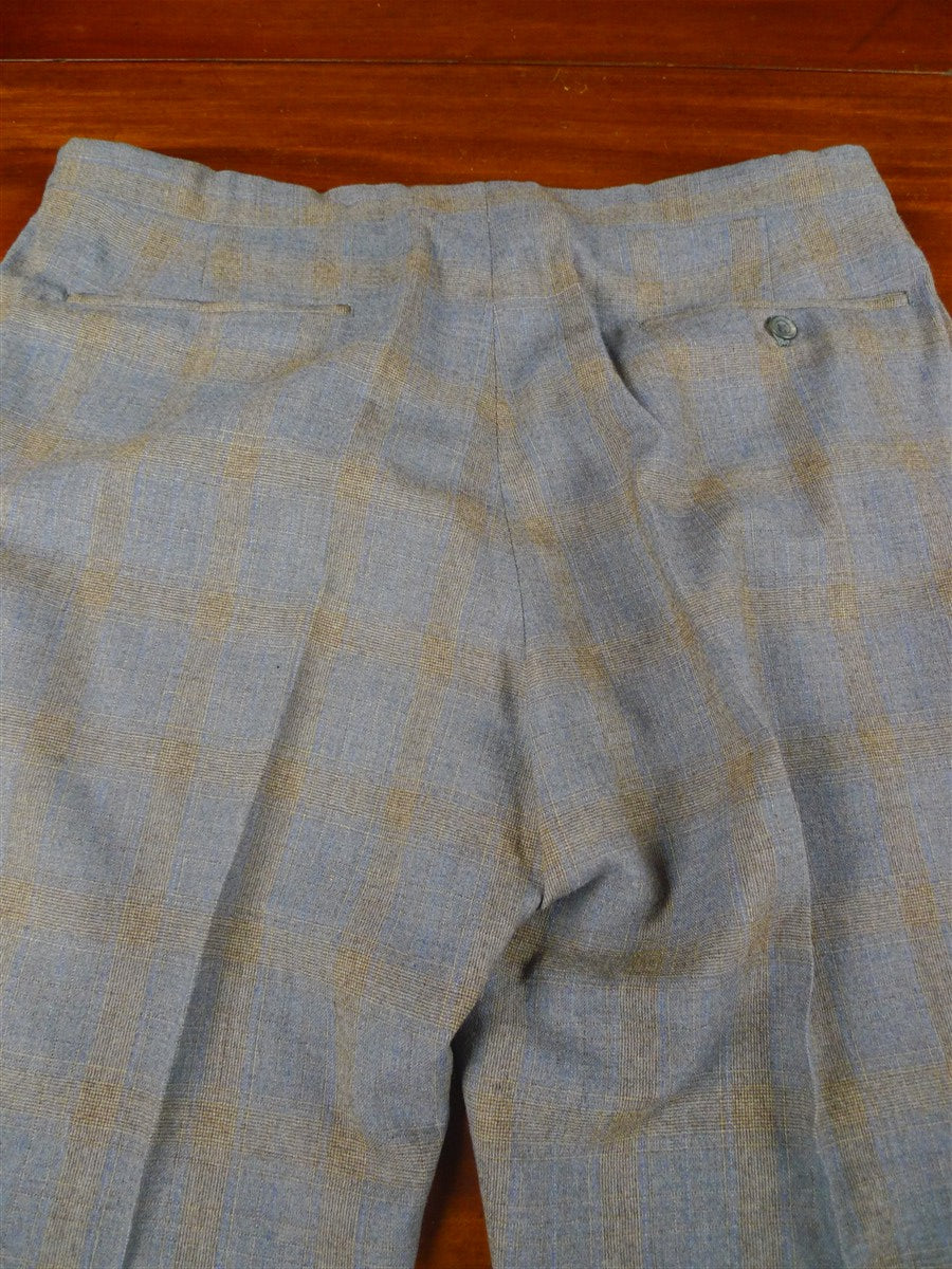 26/0257 vintage aquascutum london grey / brown check wool suit 42 regular