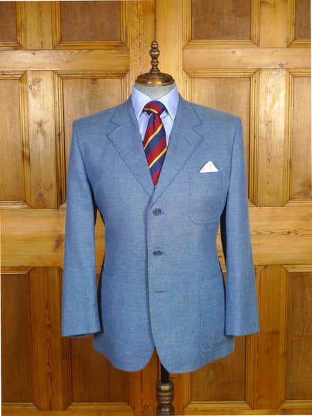 26/0260 vintage daks blue wool silk & linen lightweight tropical summer sports jacket blazer 44-45 regular