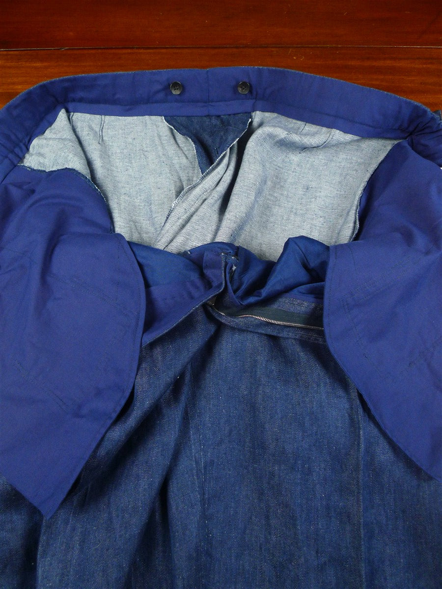 26/0267 immaculate italian bespoke blue linen lightweight trouser 45