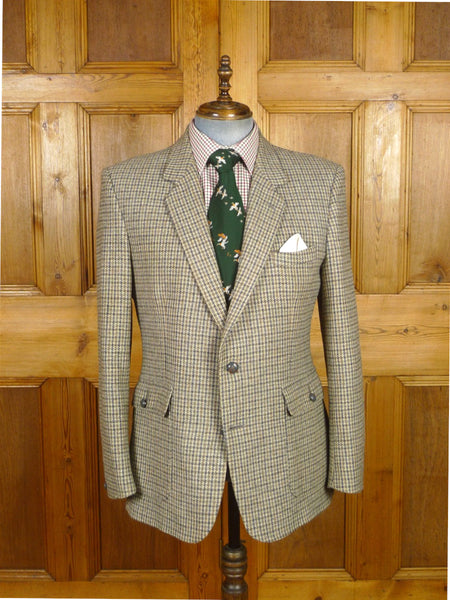 26/0274 vintage crombie wool norfolk style houndstooth check tweed jacket 44 regular