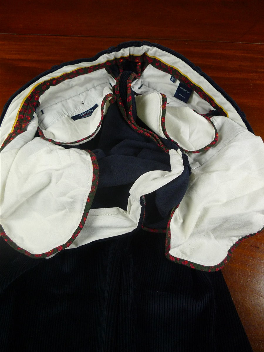 26/0282 immaculate british navy blue slim-fit corduroy country trouser 36